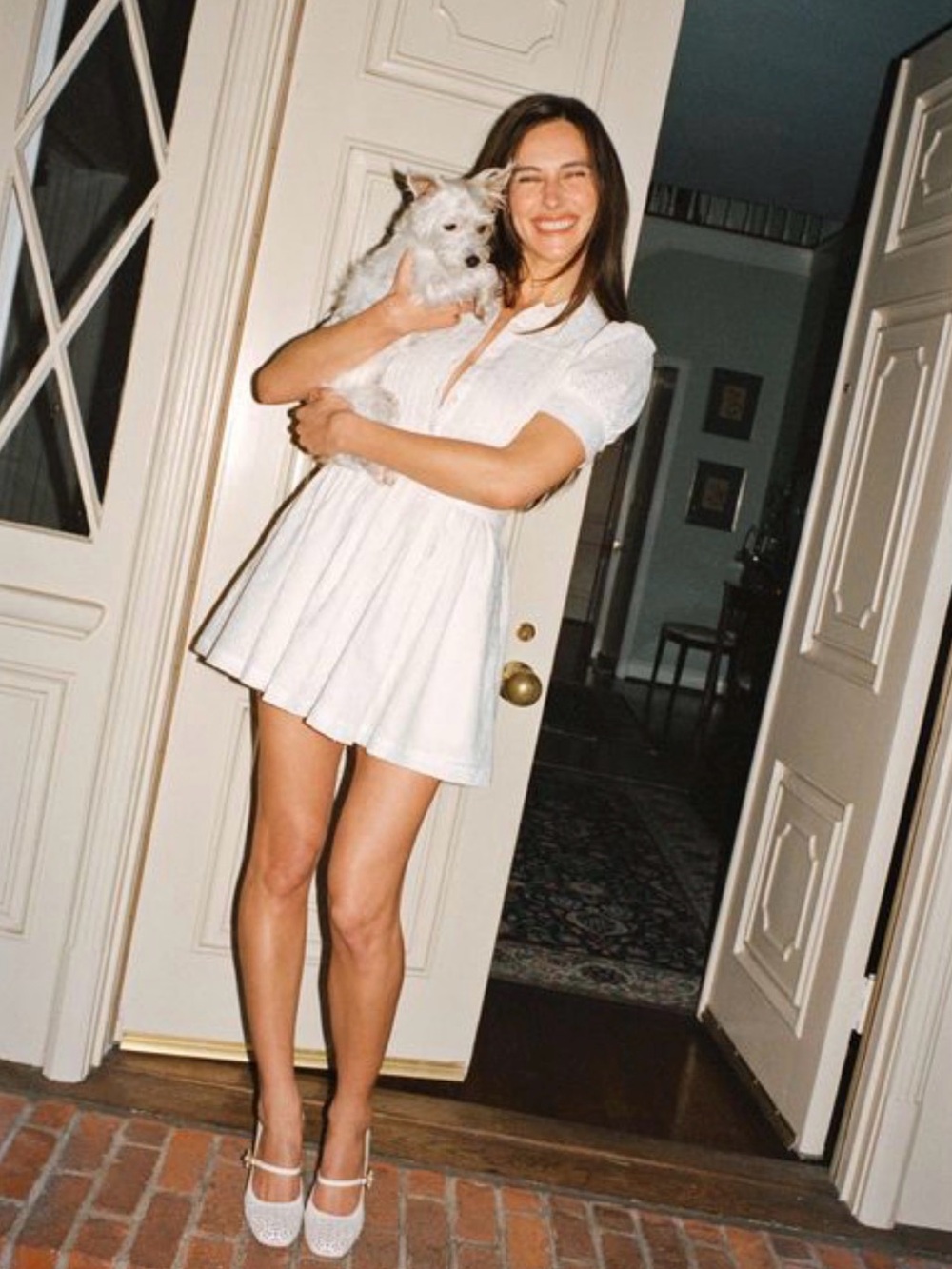 Reformation x Devon Lee Carlson White Loonette Mini Dress